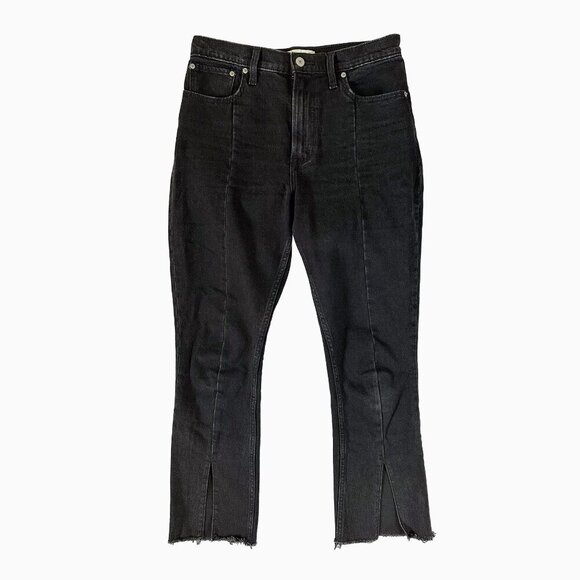 Abercrombie&Fitch Jeans Sz 28/6 Black Denim Wash High Rise Vented Y2K 90s Grunge - Picture 1 of 7